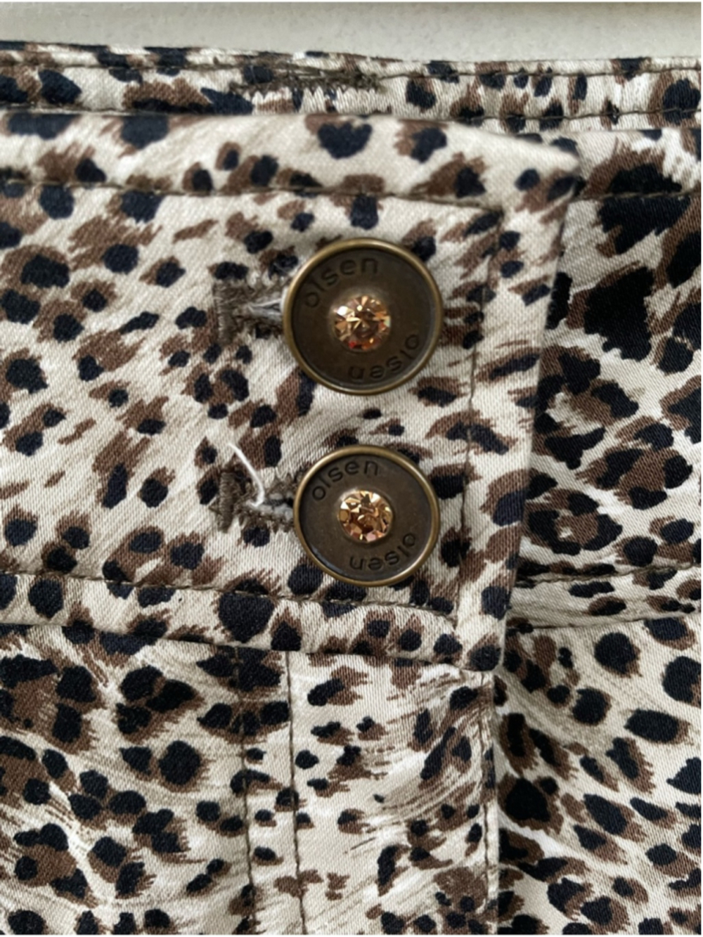 NWT Olsen Europe Ibiza 504 Leopard Print Crop Stretch Pants Size 10 / 42 - Picture 9 of 10